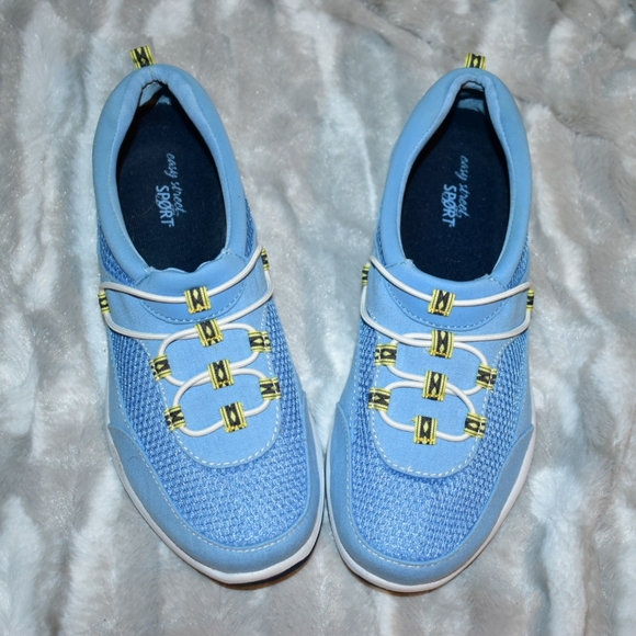 light blue slip on sneakers